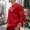 Men's Vintage Crewneck Long Sleeve Sweatshirt | Solid Color Loose Fit Casual Pullover | Retro Streetwear For Daily & Weekend Wear