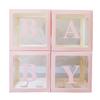4PCS Transparent Balloon Box Birthday Surprise Box Proposal Advertisement Party Layout Cyber Red BABY Letter LOVE Box
