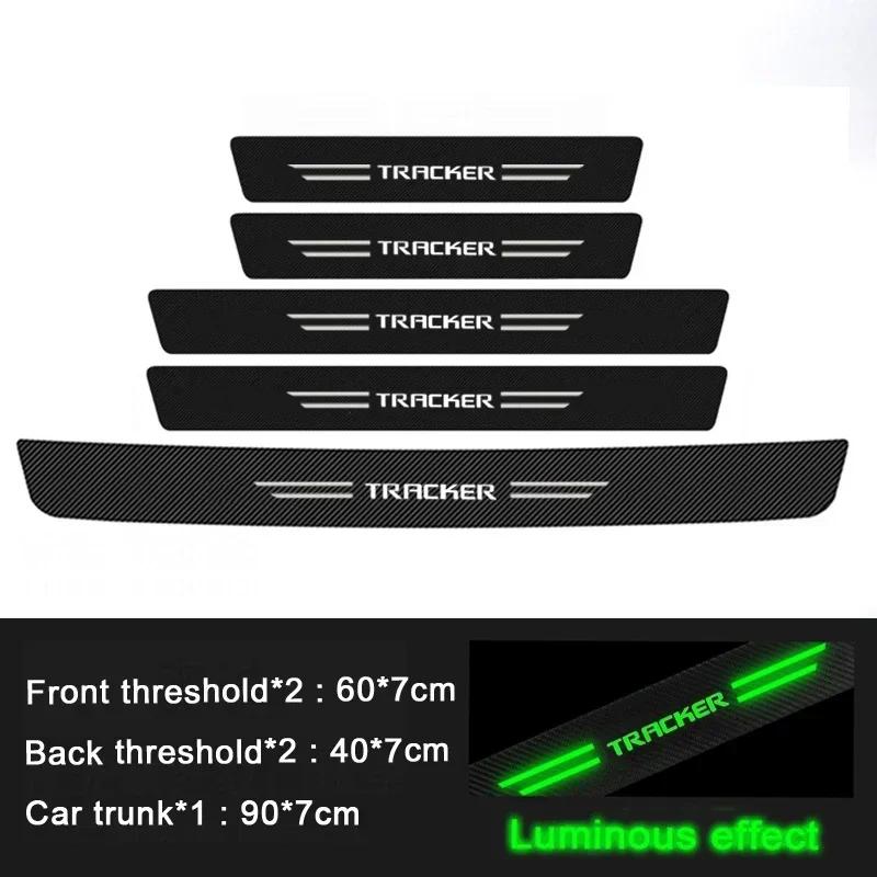 BTDVG1 Luminous Car Door Sill Scuff Plate Waterproof Stickers For Chevrolet TRACKER Rear Trunk Bumper Anti-Scratch Protective Decals