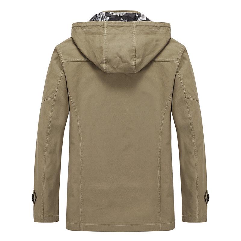 Men's Autumn/Winter 2023 Casual Plus Size Mid-Length Thin Trench Coat