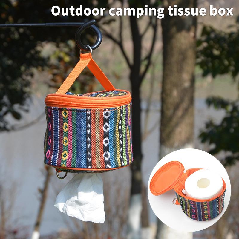 Faltbare Taschentuchbox für Outdoor-Camping, Auto, Rollpapierhalter, Mehrzweck-Tragbarer Organizer für den Heimgebrauch