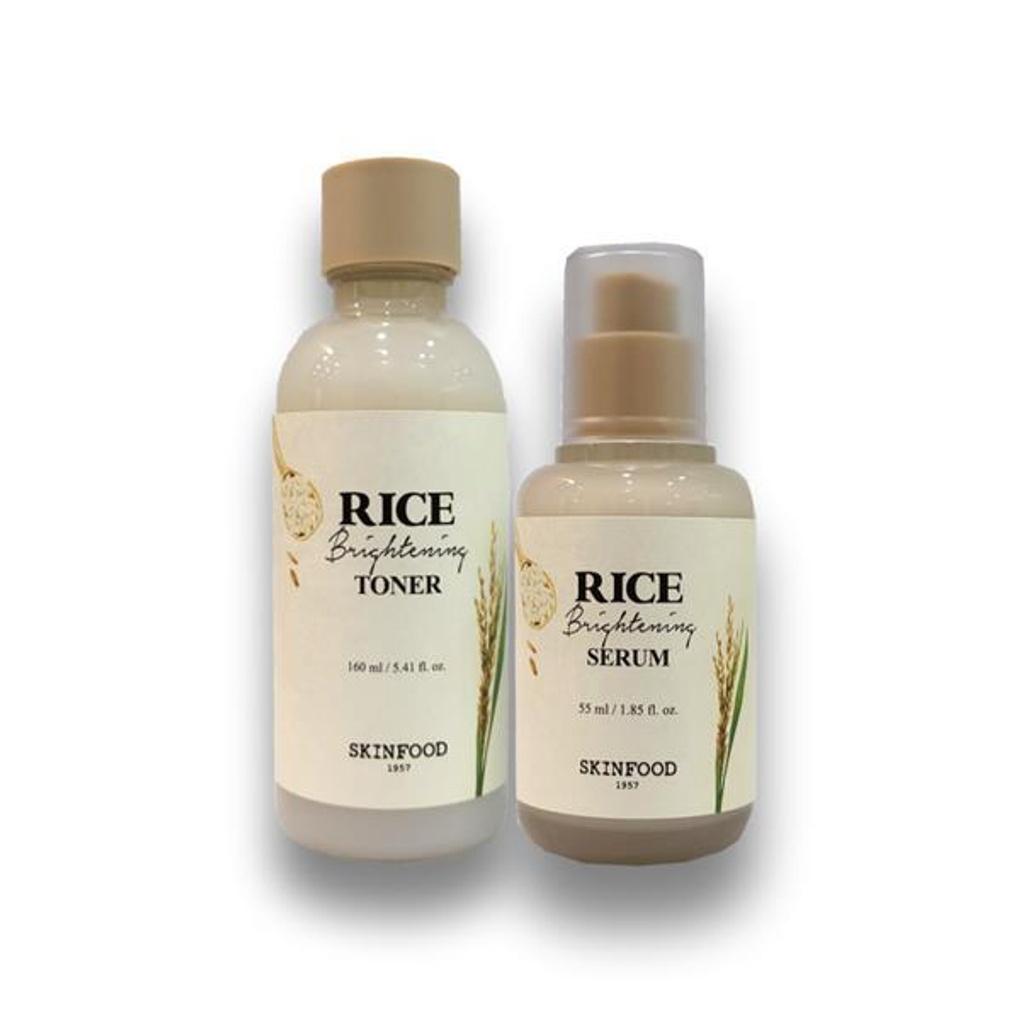 Skinfood Rice Brightening 2 types (Toner 160ml + Serum 55ml)