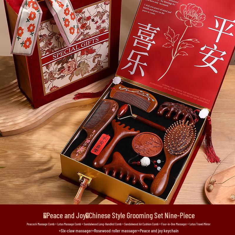 Premium Sandalwood Comb Gift Set for Women