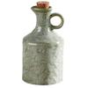 ABKP-Dispenser Olio d'Oliva in Ceramica con Smalto Reattivo Colore Verde Capacità 13.5Oz con Tappo in Sughero Beccuccio Anti-goccia
