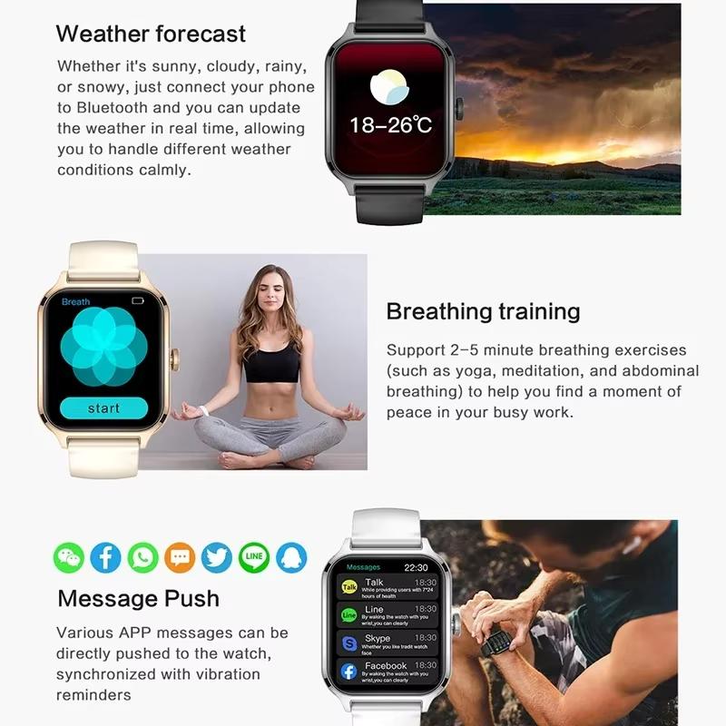 Smart Watch  New 2.01 Inch Full Touch Screen Heart Rate Tracker Bluetooth Call Sport Smartwatch For Men Women