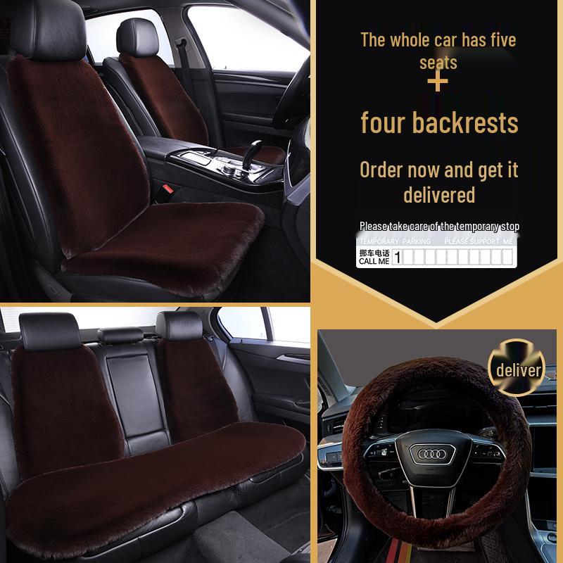 Universelles Plüsch-Autositzkissen für alle Jahreszeiten - Winterfest, Einteilig für vordere oder hintere Reihe