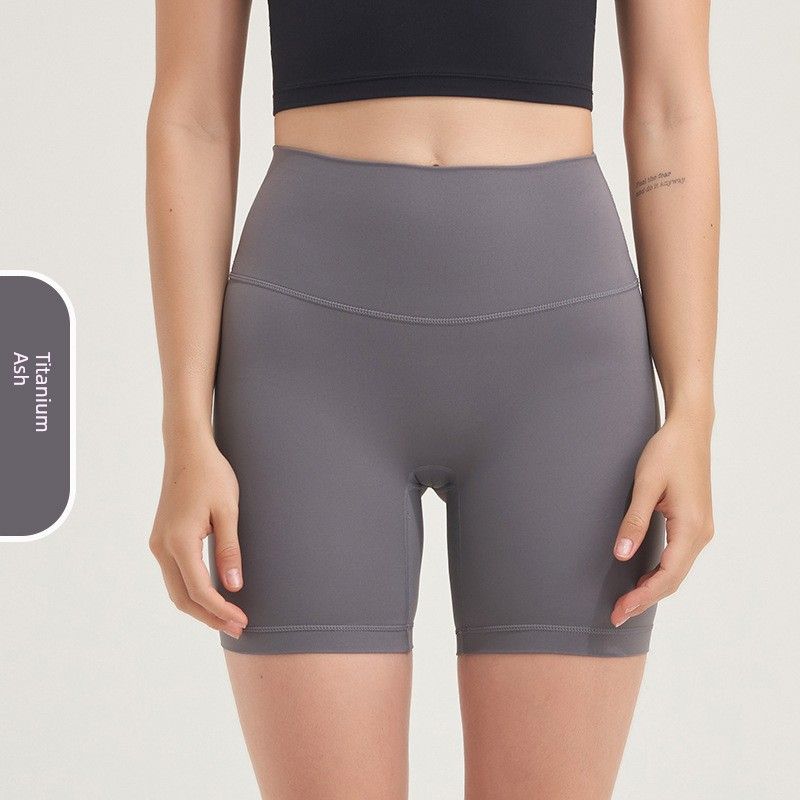 

High Waist Double-Sided Brushed Tight Stretch Yoga Shorts Titanium Ash XL