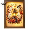 Modern Holiday Home Accents Ghost Photo Frame Lamp, Halloween Lighted Shadow Box, Seasonal Shelf Gothic Skeleton Table Centerpiece for Bedroom Living