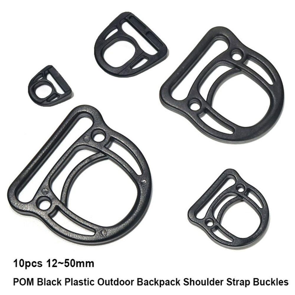 10pcs Black Durable Rope Adjustment Buckle 12~50mm Strap Webbing Buckle Luggage Accessories