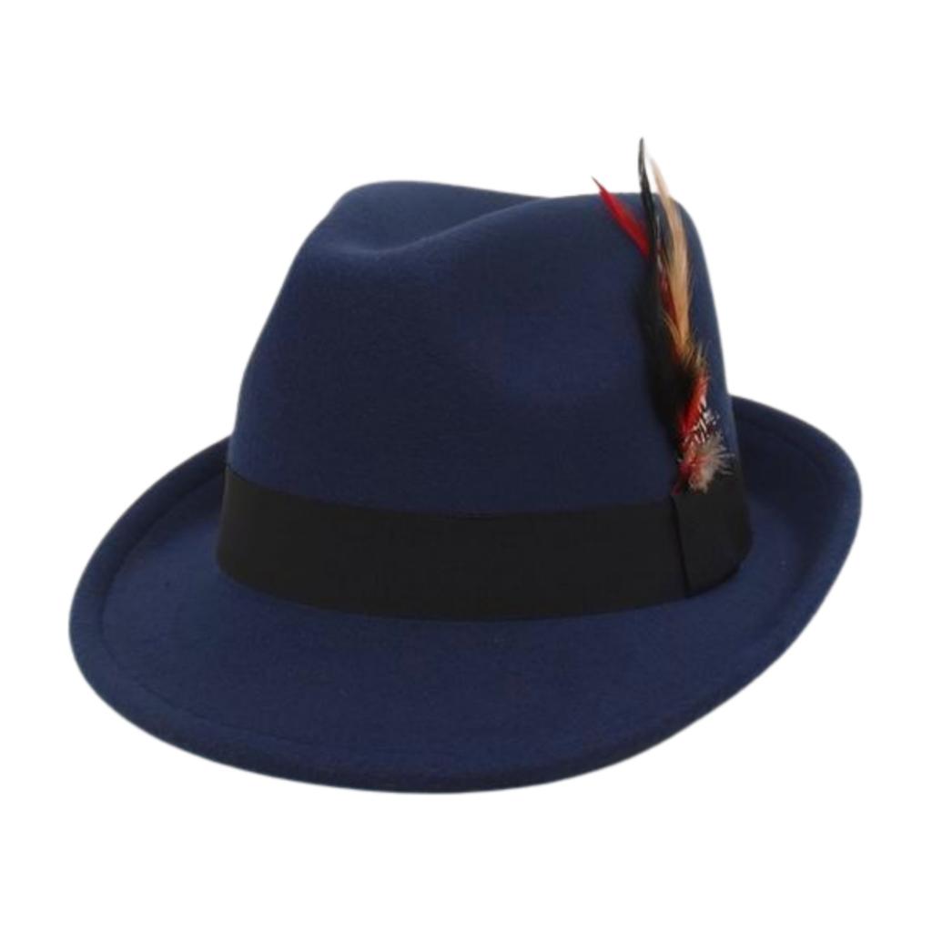Feather Top Hat Curled Retro Hat British Jazz Hat
