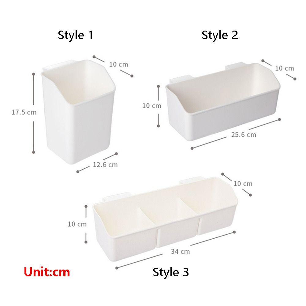 Plastic Kitchen Storage Basket with Detachable Hook Removable Bathroom Storage Box Easy Installation Desktop Cleaning
