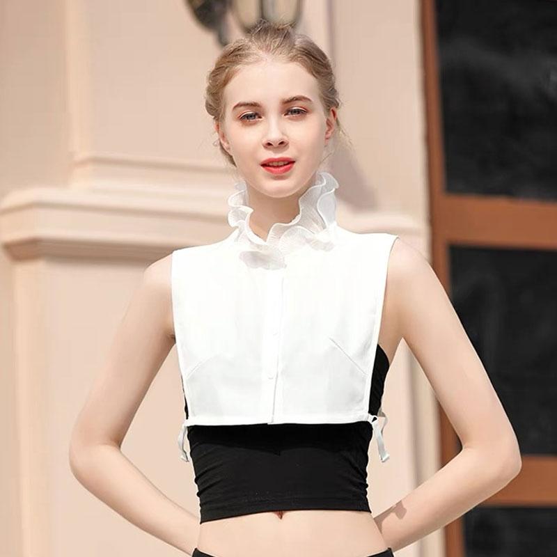 White Stylish Fake Collar Detachable Blouse Dickey Collar Half Shirts Faux False Collar for Women and Girls