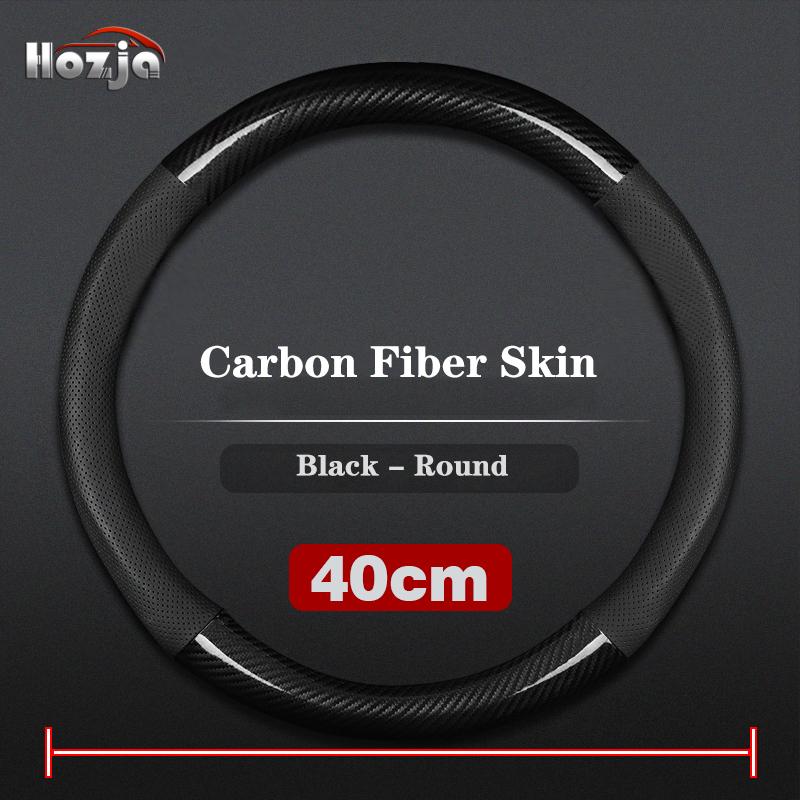 38cm 40cm 42cm 45cm 47CM Carbon fiber Leather Steering Wheel Cover Non slip breathable For Truck Bus Auto Interior Accessories