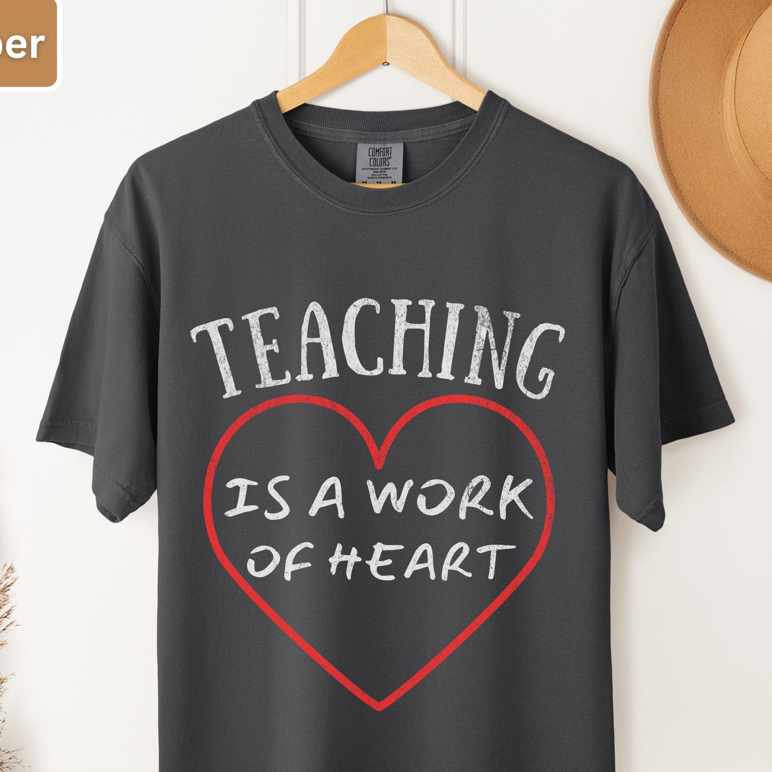Teaching is a Work of Heart T-Shirt: Educator Gift S