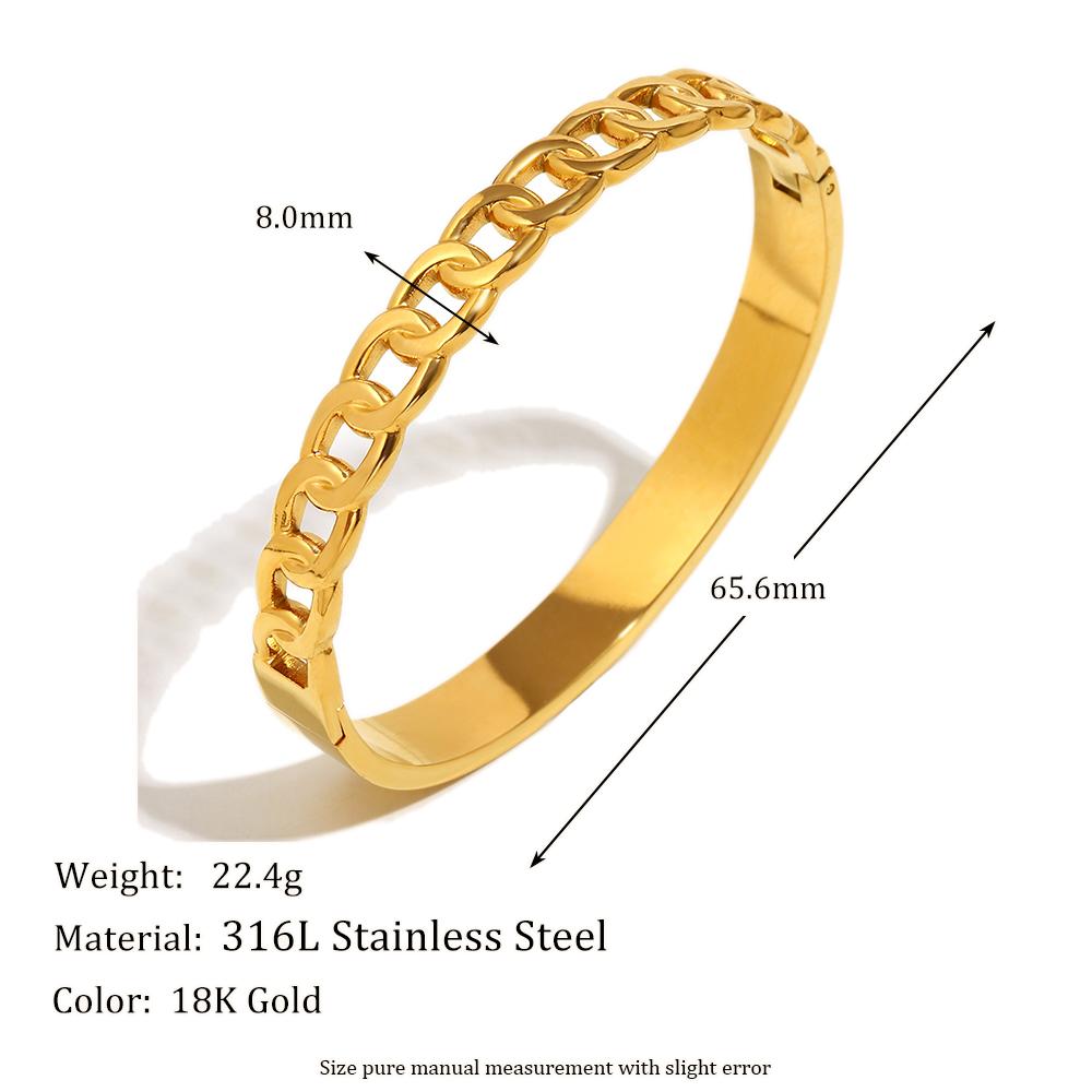 MamacitaSlay Creative Cool Stainless Steel Geometric Open Bracelet Party Popular Waterproof Wrist Jewelry High Quality Jewelry