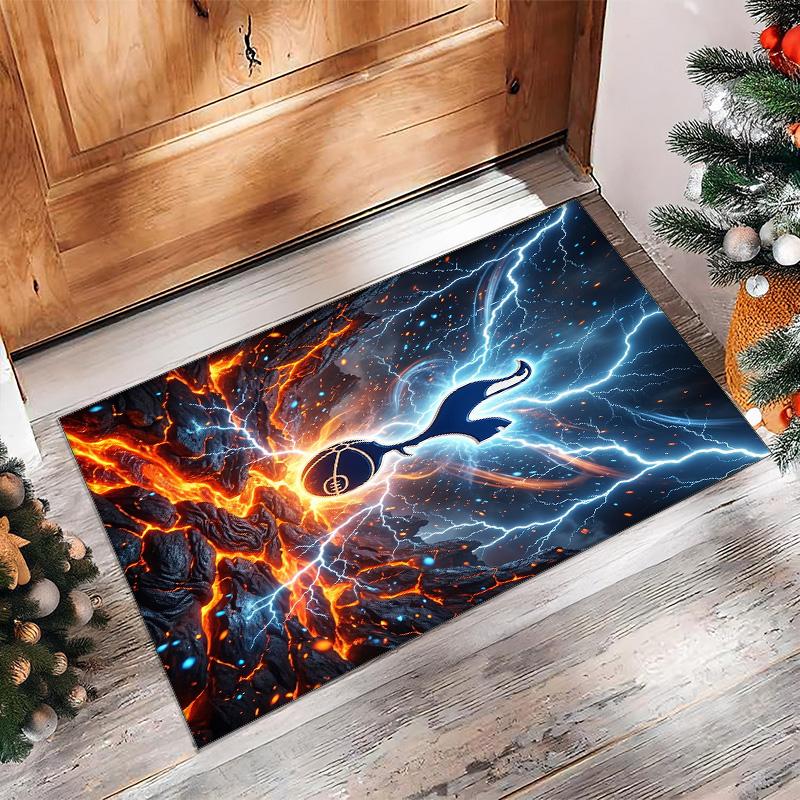 Tappeto in Flanella Stampato Tottenham Hotspur Antiscivolo Morbido Poliestere Tappeto per Pavimento Tappetino Decorativo per Interni per Camera da Letto Soggiorno Divano