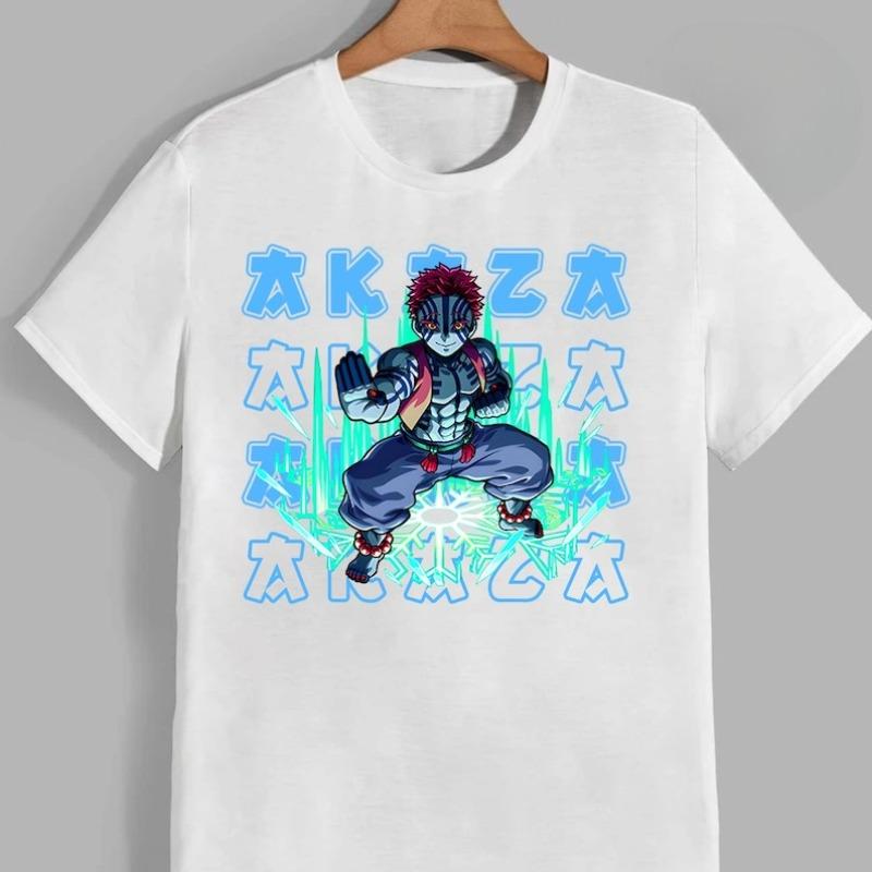 

Akaza Demon Slayer T Shirt Summer Cotton Men Women Top Tee Streetwear Casual Trend Oversize Loose Short Sleeve Hip Hop Harajuku 4XL