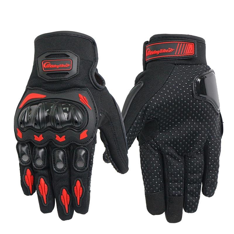 Moto Motorcycle Gloves Comfortable Cycling Riding Anti-drop Four-season Breathable Full Finger Knight Touch Screen Gloves