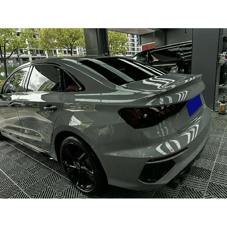 High Glossy PET Nardo Grey Vinyl Wrap Film Waterproof Car Sticker Body Decor Self-Adhesive Decal Auto Motorcycle DIY Accessories