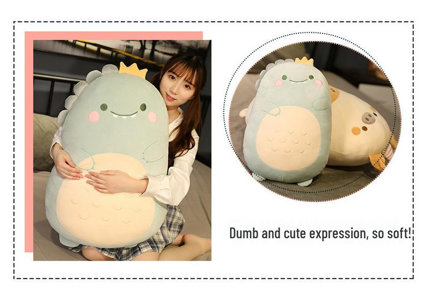 Dinosaur Plush Cushion: Soft Sleeping Backrest & Side Pillow Toy Gift