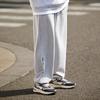 Li Ning Sports Lifestyle Series Logo Print Tapered Non-Stretch Mid-Rise Long Knit Sports Pants Men Pants Flower-Gray AKLTB23-8