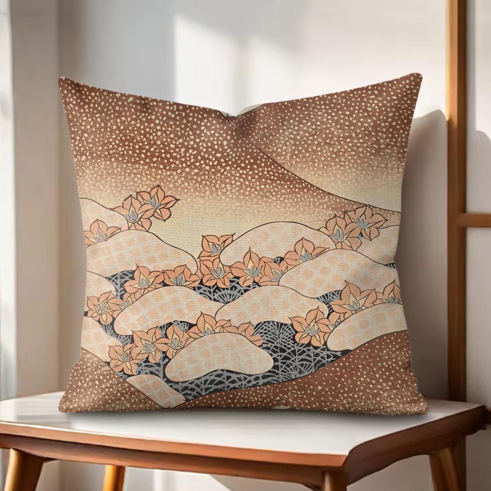 

WWatanabe SSeitei Cushion Cover Natural Linen Organic Fabric DoubleSided Printing Couch Pillow Covers Home Decor 30x30cm