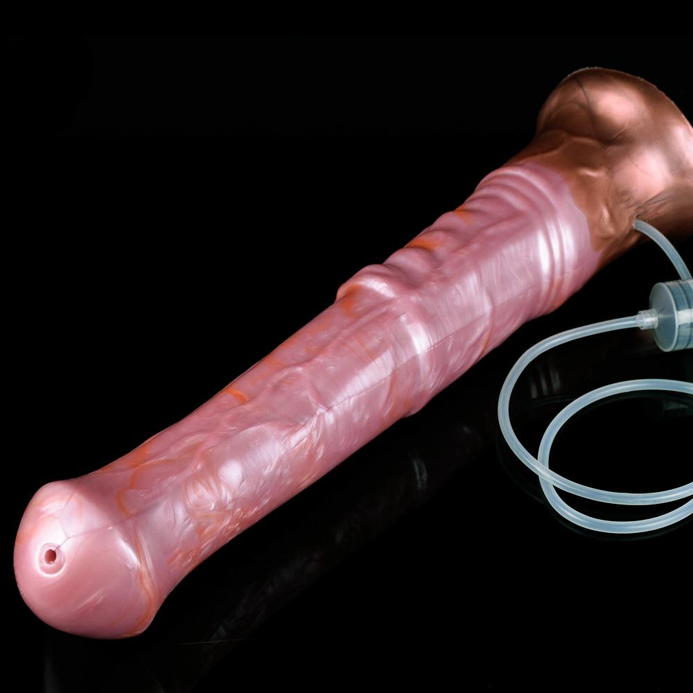 YOCY 42cm Long Horse Cock Squirting Anal Plug Ejaculation Dildo Animal Penis Vaginal Masturbator Silicone Sex Toys For Women Men