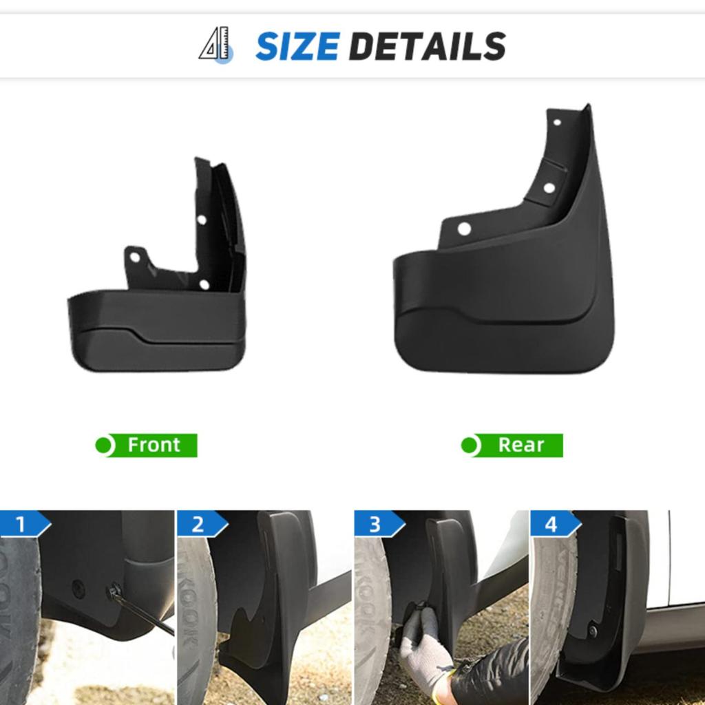 4PCS Car Mud Flaps Splash Guards Mudguards Car Mud Flaps Compatible with Great Wall Cannongwm Poer Ute 2020 2021 2022 2023