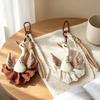 Retro Forest Style Fabric Swan Pendant Keychain - Cute Cartoon Doll Charm for Bag or Phone