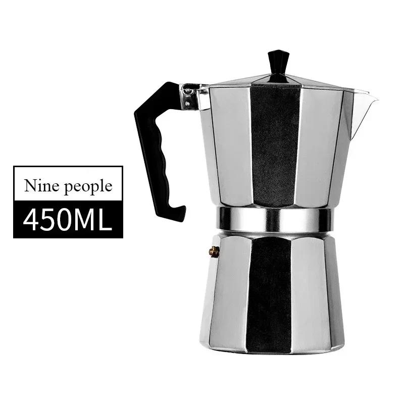 Neue Aluminium Moka Kanne Haushalt 50ml-600ml Latte Herd Klassische Kaffeemaschine Espresso Perkolator Kaffee Extraktionstopf