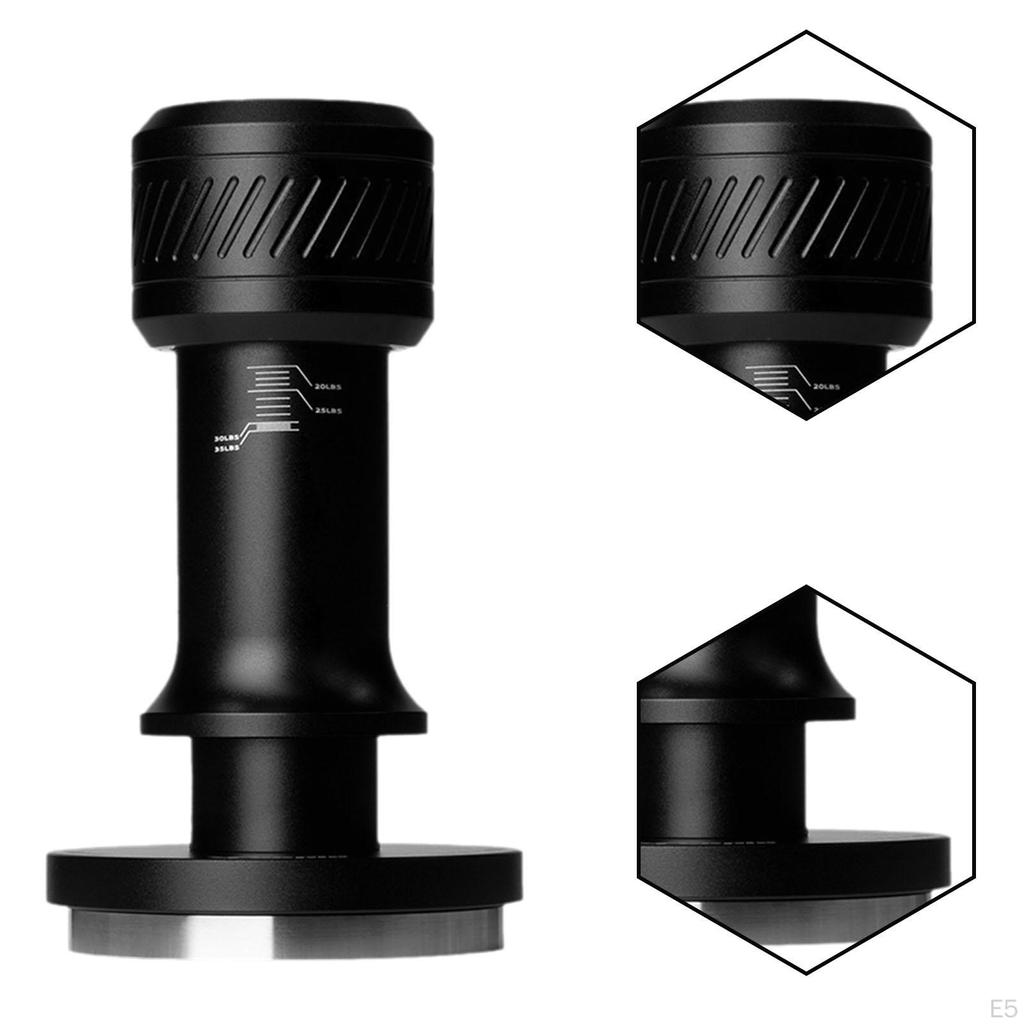 Coffee Espresso Tamper Flat and Threaded Replaceable Base Leveler Tool Bean Press Adjustable