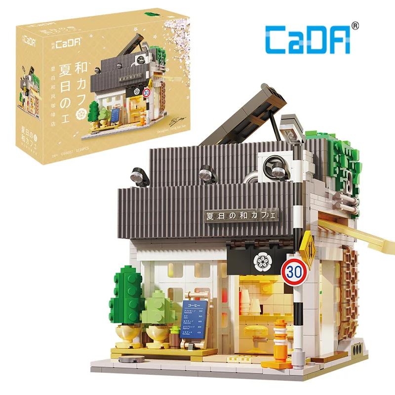 1116Pcs Cada Led City Japanese Style Summer Restaurant Coffee House Building Blocks Friends Light Shop Bricks Toys Children Gift