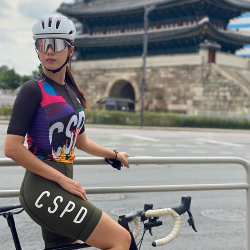 CSPD Cycling Clothes Short-sleeve Suit Women s Suspenders Shorts Equipment Of S