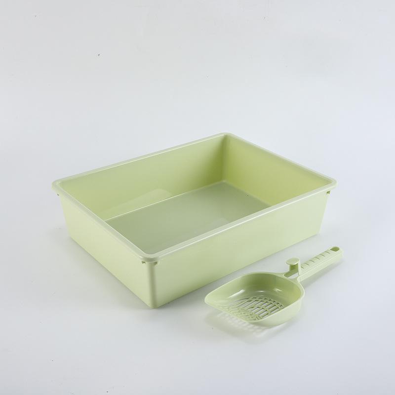 Semi-Enclosed PP Cat Litter Box: Square Design, Easy Clean, Cross-Border Support