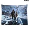 Kratos God of War Wall Tapestry Aesthetic Wall Hanging Printed Fabric Blanket Decorative Tapestries for Bedroom Living Room Home Decor