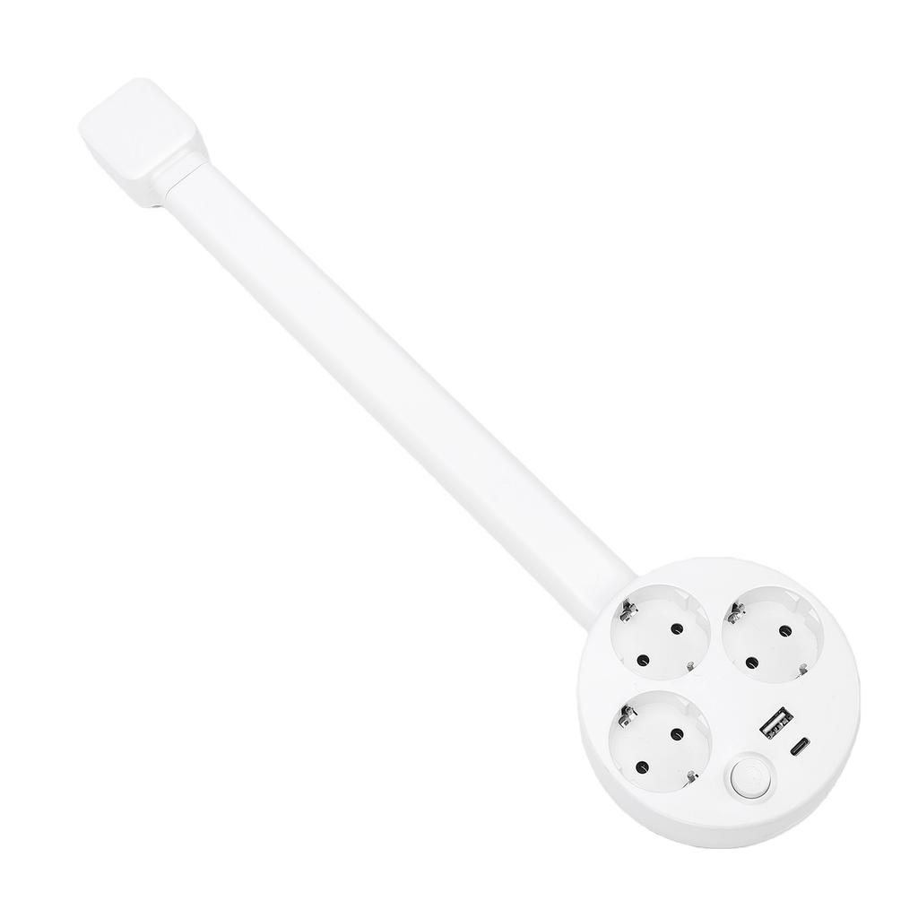 Steckdosenverlängerungsstab USB Typ A Typ C 3 AC-Steckdosen 5-in-1-Design Verstellbarer abnehmbarer Wandstecker Steckdosenverlängerer EU-Stecker