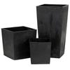 Set of Large Modern Black Concrete Flower Pots 3 Pcs