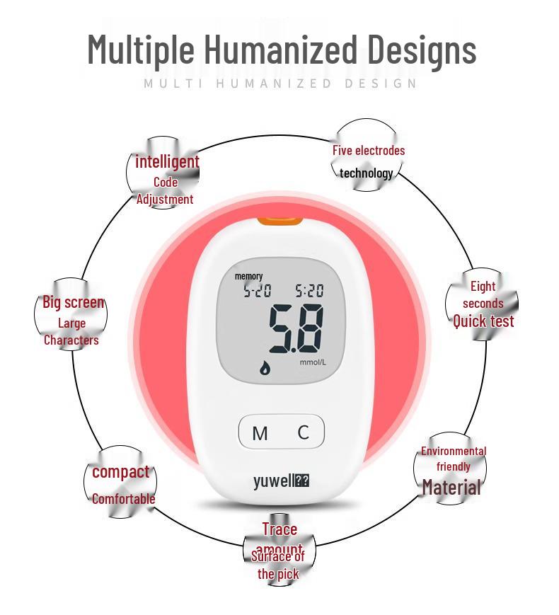 Yuyue 710 High-Precision Blood Glucose Test Strips and Meter