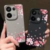 Sakura Blumenmuster Weiche Matte Hülle Für Xiaomi 13T Poco X7 X6 M6 Pro Redmi Note 14 13 Pro 12 11 TPU Ledertextur Stoßfest Schlanke Handyhülle