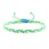 Adjustable Colorful Three-Strand Braided Waxed Thread Bracelet Set for Couples and Handmade Jewelry