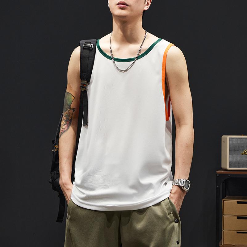 

Американский Однотонный Модный Бренд Ледяной Шелк Круглый Вырез Быстросохнущий Спортивный Беговой Джерси Без Рукавов Жилет M белый