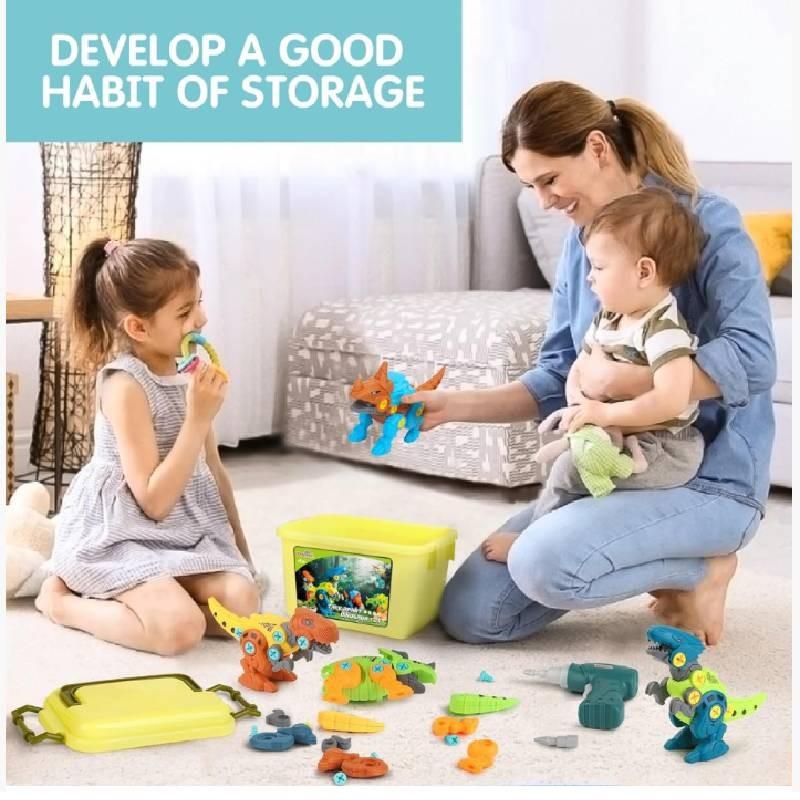 Dinosaur Take Apart Toy Storage Box Electric Drill Kids Assembling Toys Gift