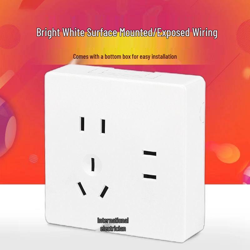 Ultra-Thin Surface-Mounted Single-Pole Switch & Socket Panel for Home Walls