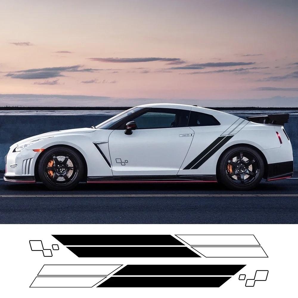 Car Side Racing Stripes Graphics Door Sticker Vinyl Film Decals For Truck Automobiles Body DIY Decoration Tuning Accessories