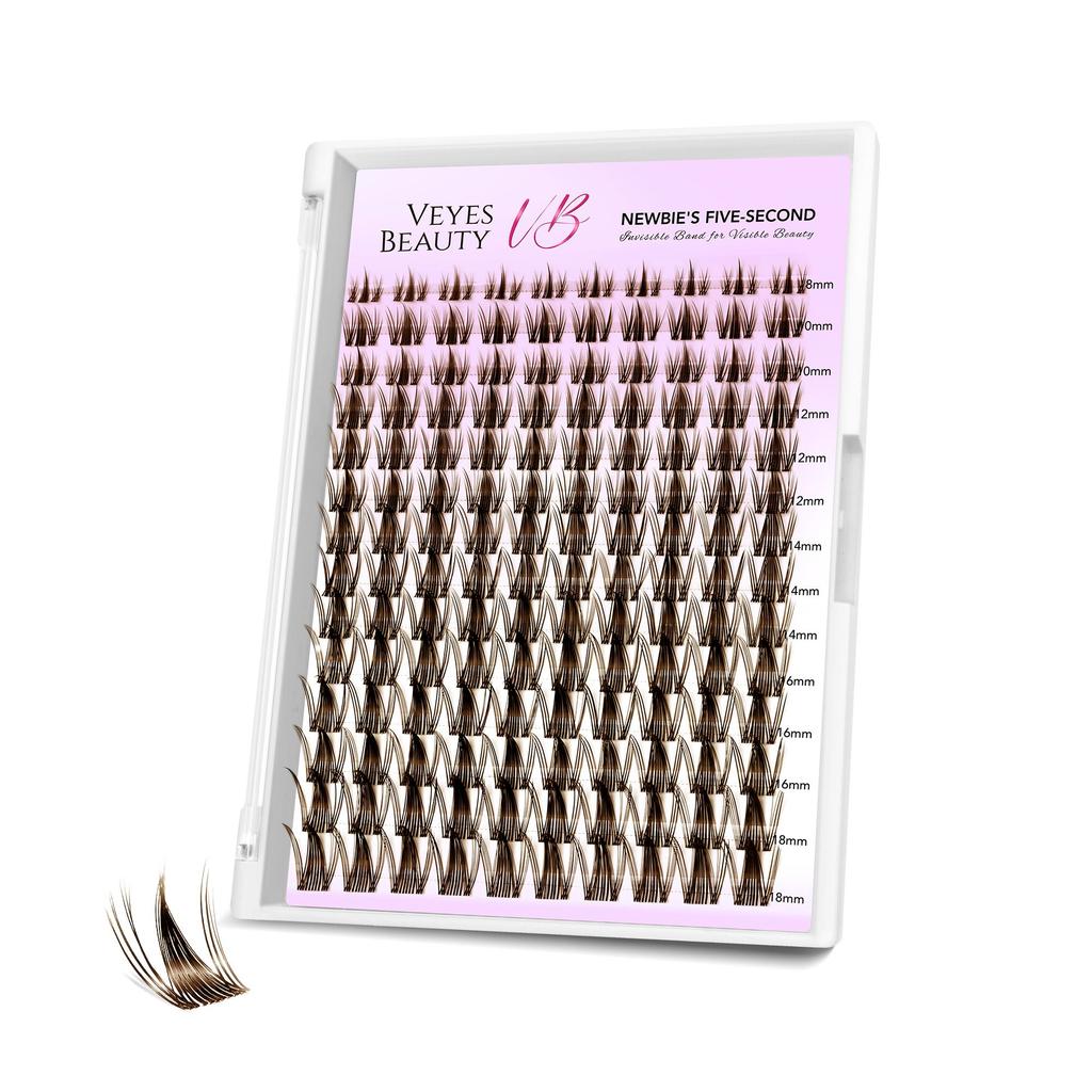 veyesbeauty Manga Lash Clusters Dramatic Look Dynamic Volume Invisible Band Long-Lasting & Reusable 140 Clusters 8-18mm
