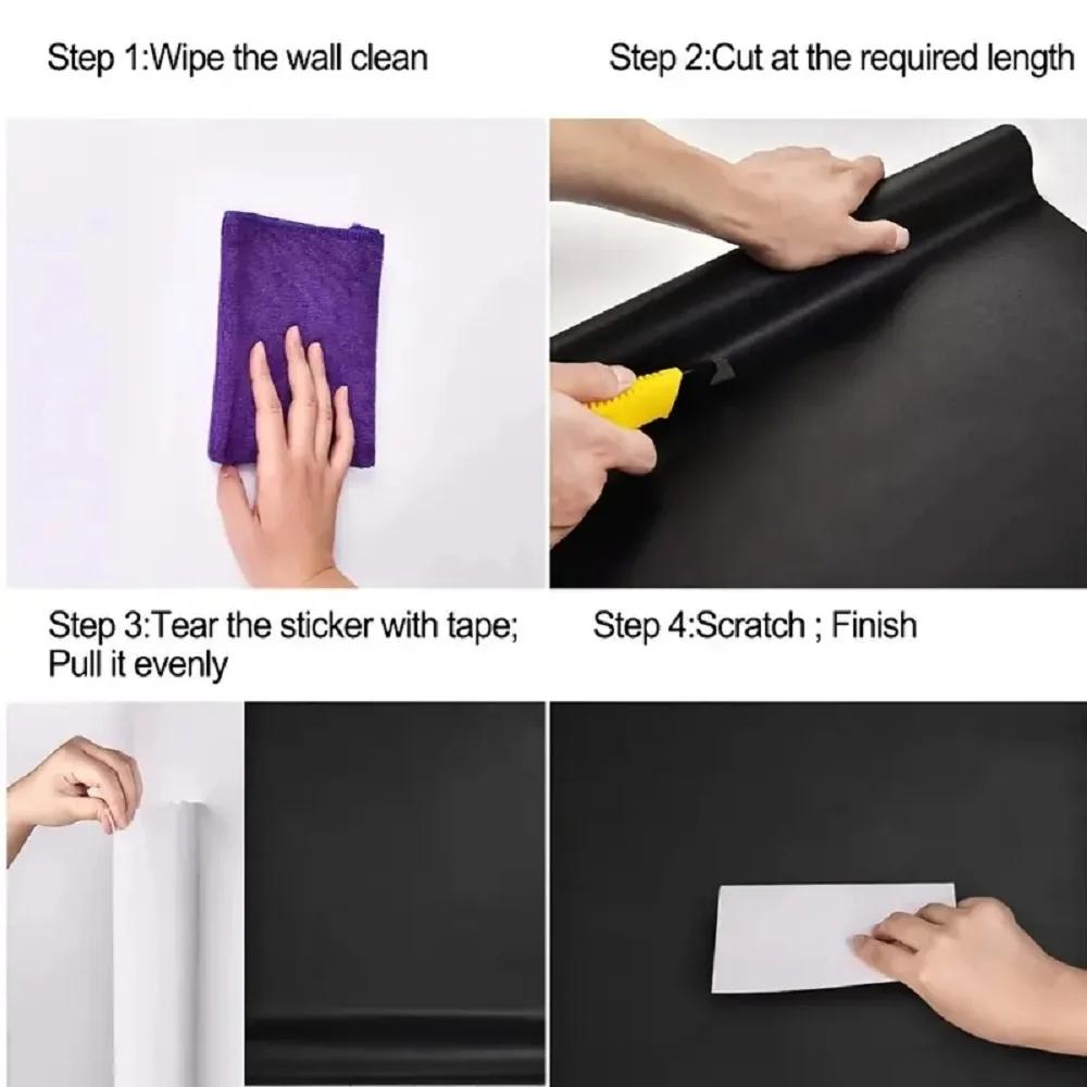 1/3/5m Matte Wallpaper White/Grey/Black Vinyl Self-Adhesive for Wall Shelf Liner Table Door Living Room Contact Paper Wall Decor
