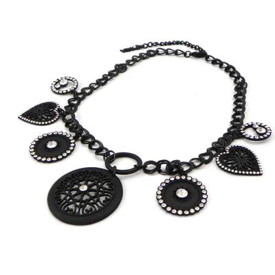 [I2189] - Designer Necklace 'Carmen' Black White