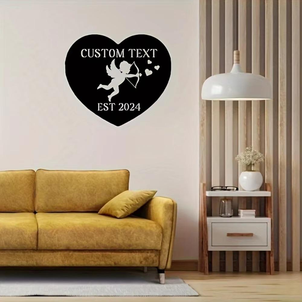 Vintage Metal Wall Sign 1pc Custom Cupid Love Theme Valentine Decor