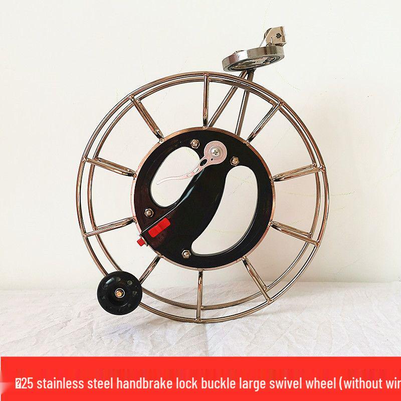 High-End Stainless Steel Kite Reel with Handbrake, Anti-Reverse, and Large Bearing for Sea Fishing