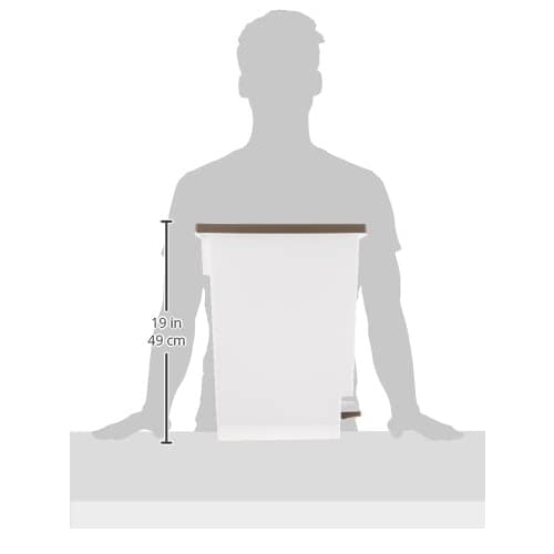 [.co.jp Exclusive] Shinki Gosei Tombo Neo Color Trash Cans, Light Pedal Opening, Slim, 20-Liter Capacity, Set of 2, Brown, 20cm Wide x 35.5cm Deep x 4